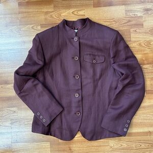 3/$20 Liz Claiborne Burgundy linen Blazer Jacket